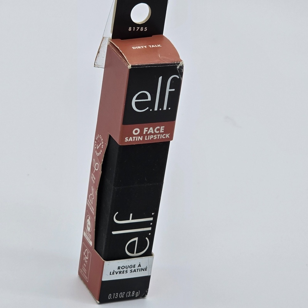 e.l.f. O Face Satin Lipstick Dirty Talk 81785 Pink Neutral 0.13 oz New